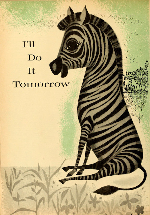 Procrastinating zebra